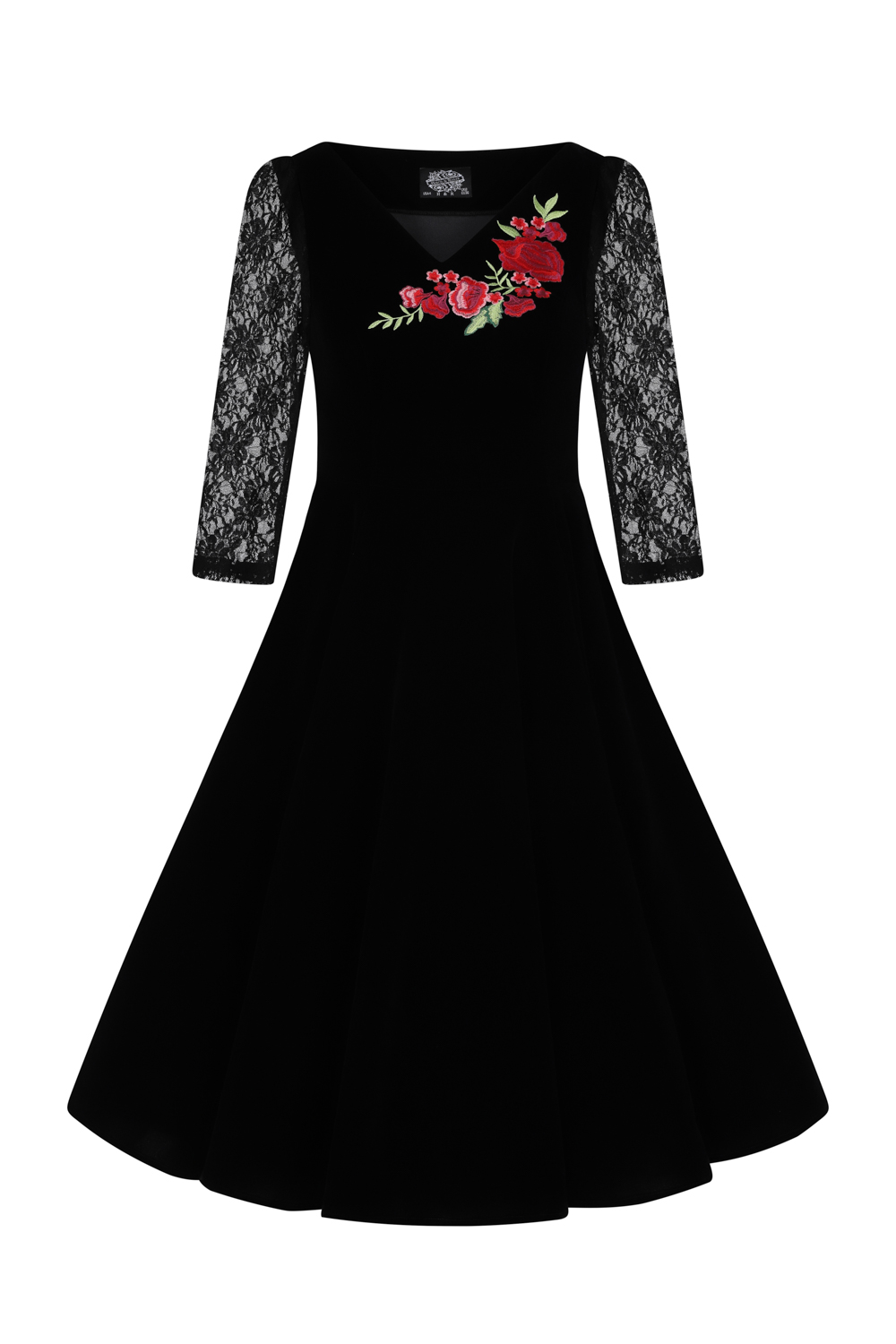 Divine Velvet Swing Dress In Black